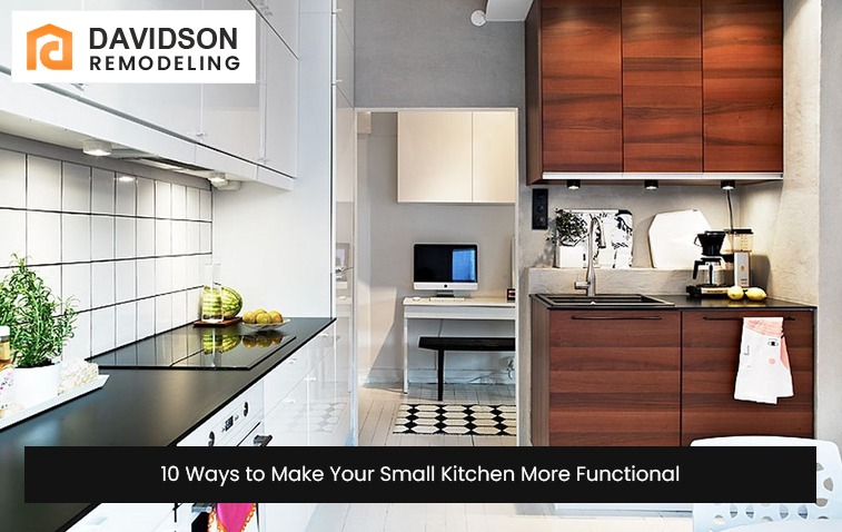 Functional small kitchen with a space-efficient layout and smart storage solutions